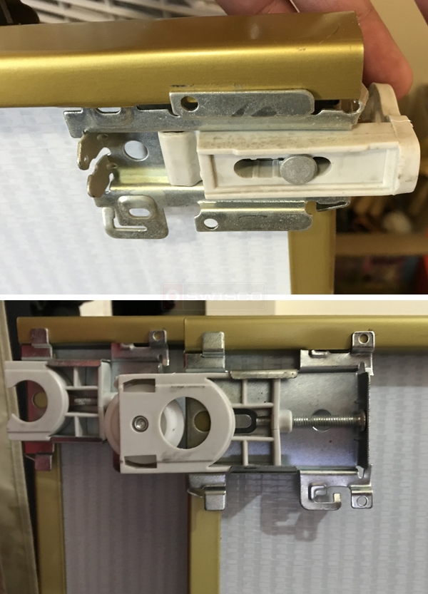 User submitted photos of closet door hardware.