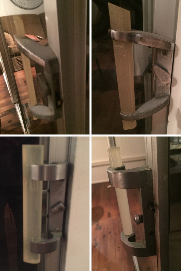 User submitted photos of a patio door handle set.