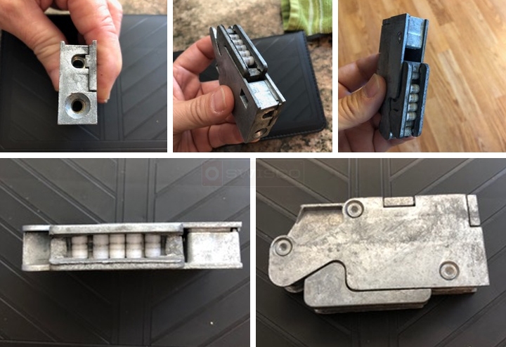 User submitted photos of patio door hardware.