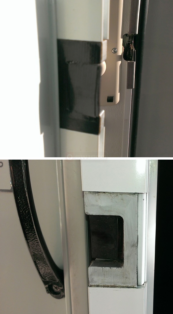 User submitted photos of storm door hardware.