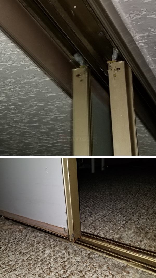 User submitted photos of closet door hardware.