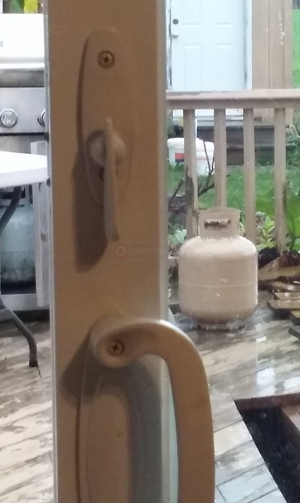 User submitted photos of patio door hardware.