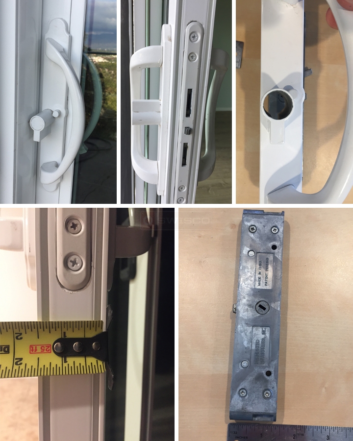 User submitted photos of patio door hardware.