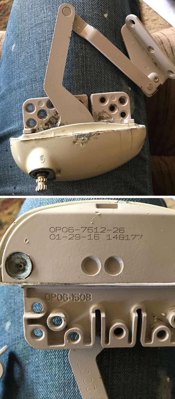User submitted photos of a window operator.