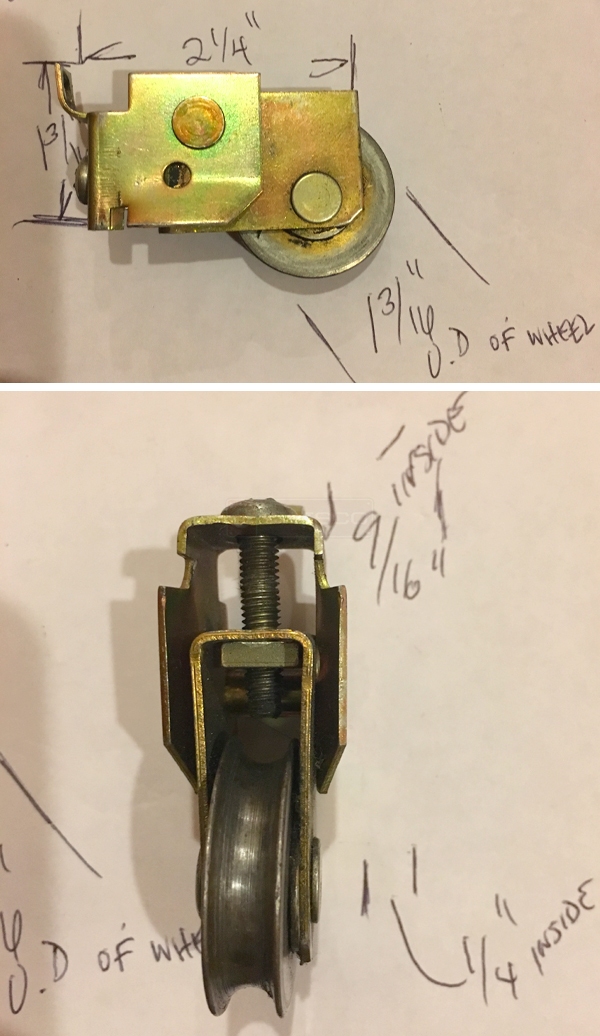 User submitted photos of a patio door roller.