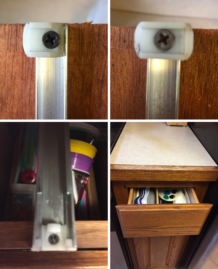 User submitted photos of drawer hardware.