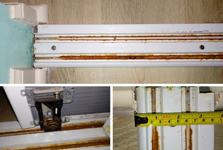 User submitted photos of closet door track.