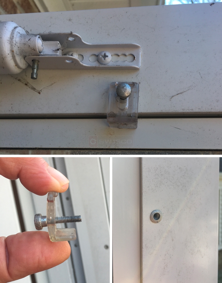 User submitted photos of storm door hardware.