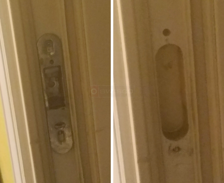 User submitted photos of patio door hardware.
