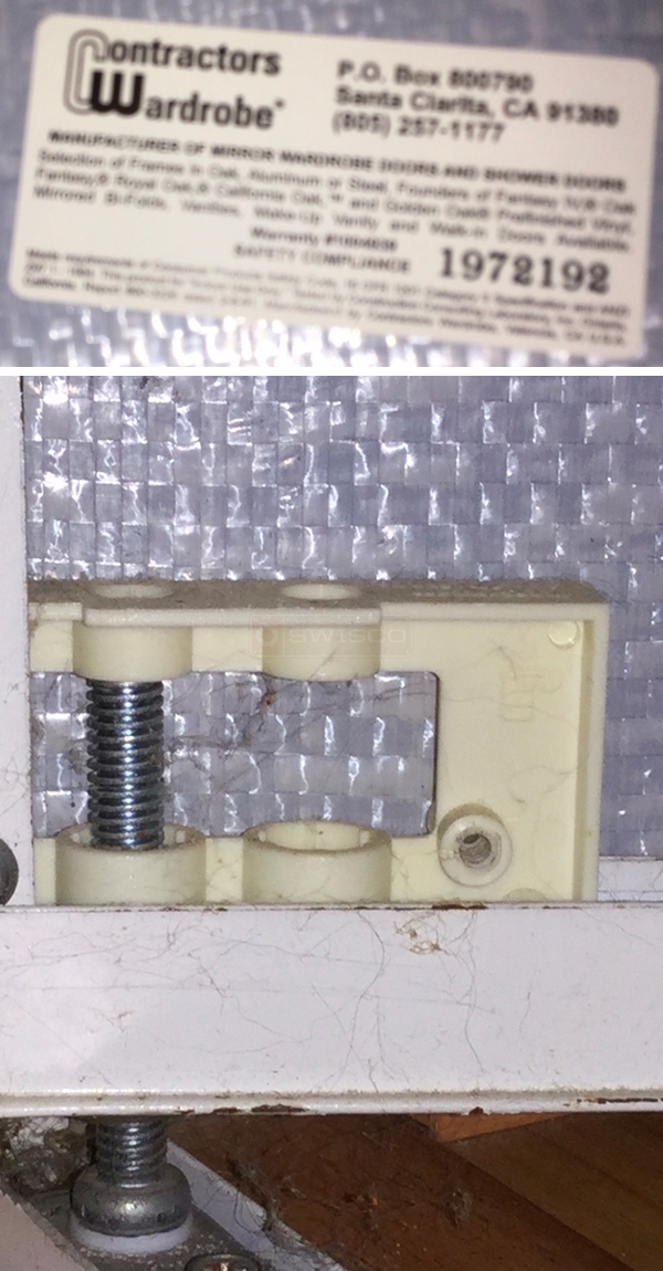 User submitted photos of closet door hardware.