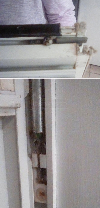 User submitted photos of window hardware.