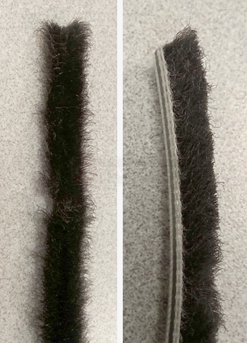 Wool pile weatherstripping