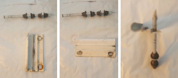 User submitted photos of a storm door hinge.