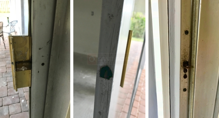 User submitted photos of patio door hardware.