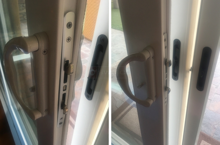 User submitted photos of patio door hardware.