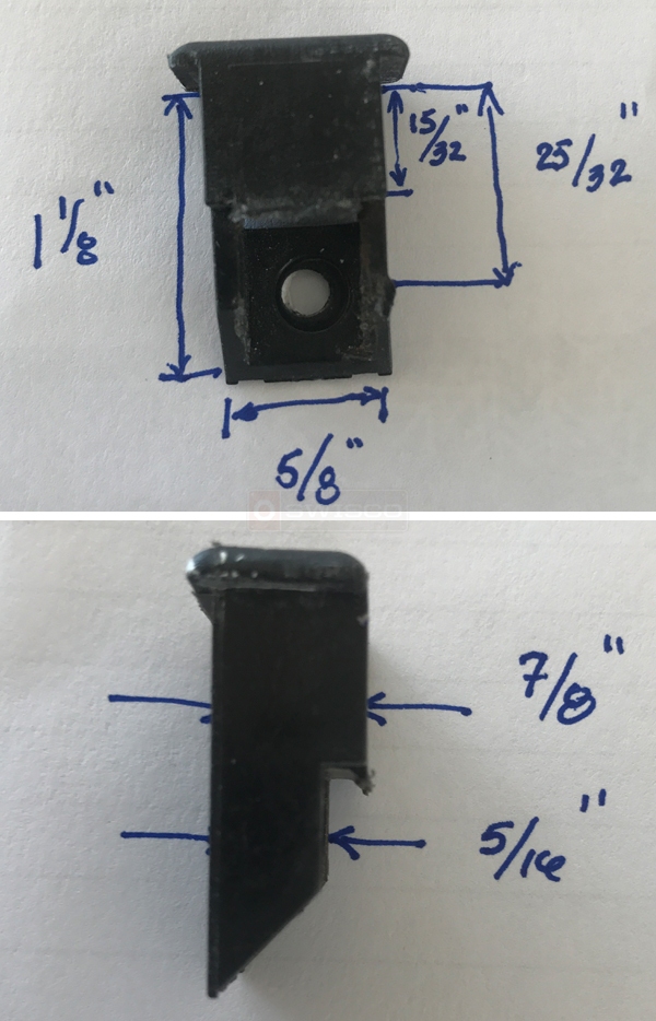 User submitted photos of a top sash guide.