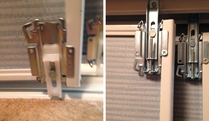 User submitted photos of closet hardware.