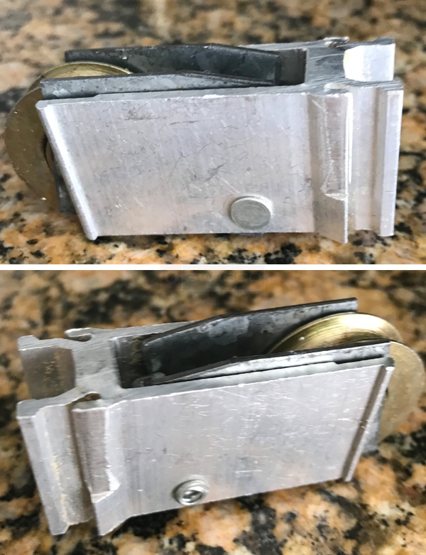 User submitted photos of patio door hardware.