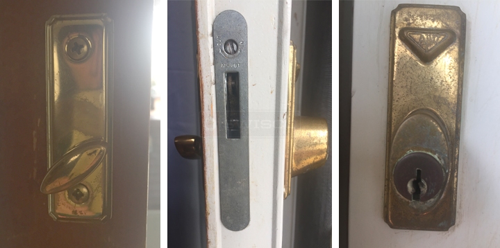 User submitted photos of patio door hardware.