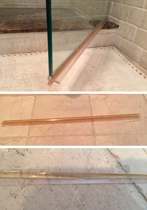 User submitted photos of a shower door sweep.