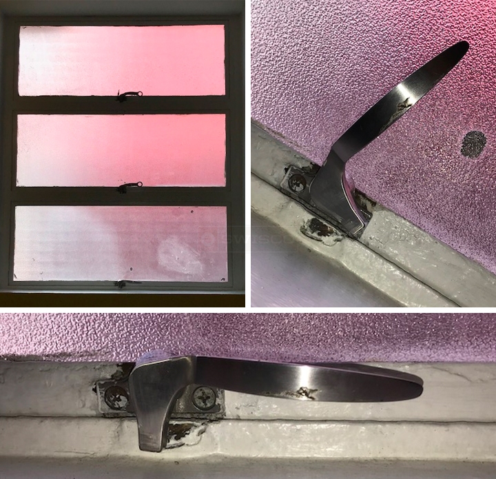 User submitted photos of window hardware.
