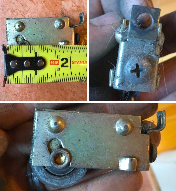 User submitted photos of a patio door roller.