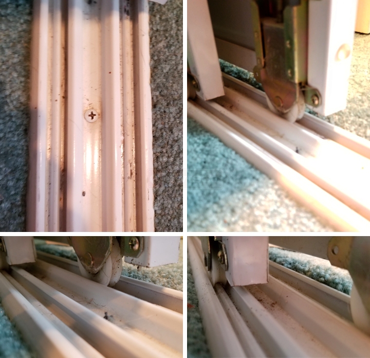 User submitted photos of closet door track.