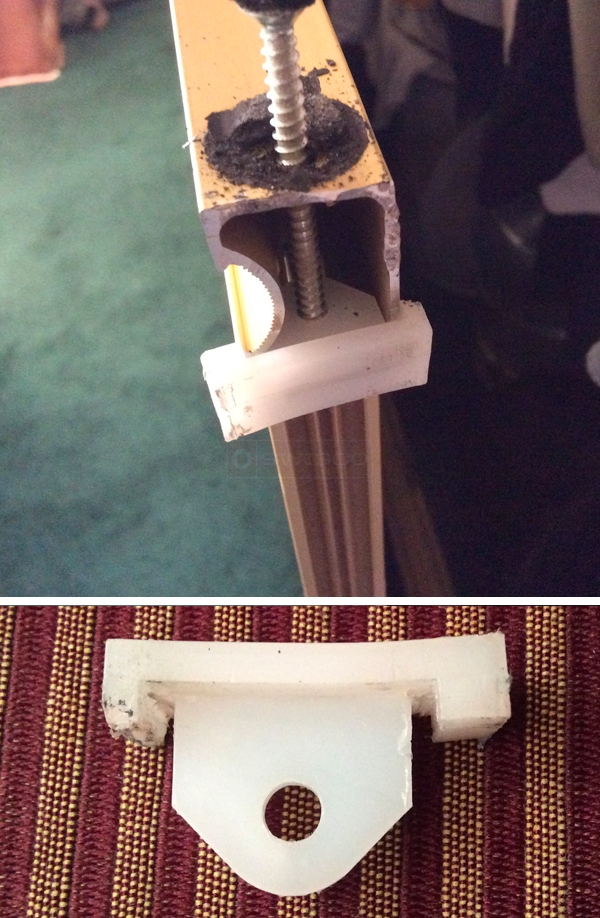 User submitted photos of closet hardware.