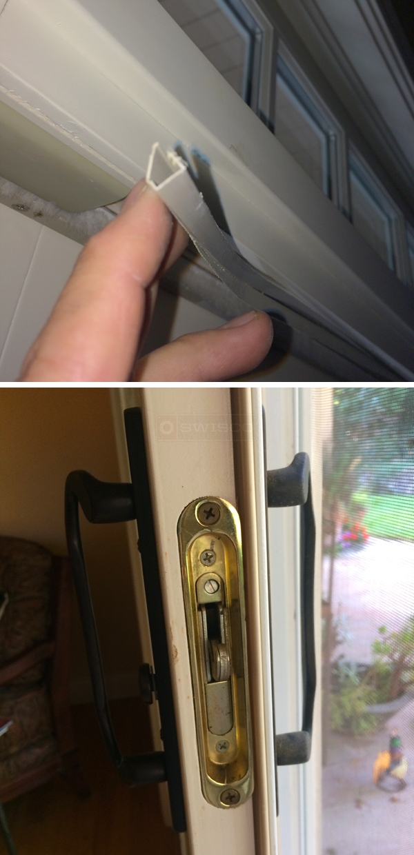 User submitted photos of patio door hardware.