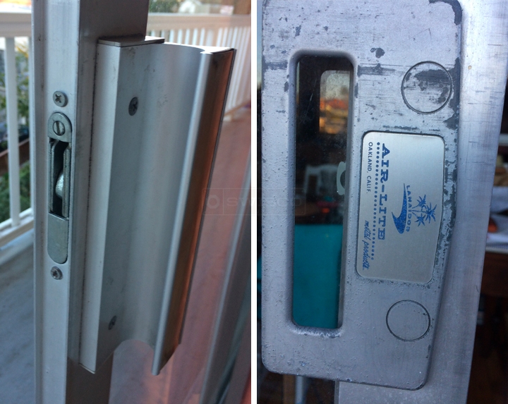 User submitted photos of patio door hardware.