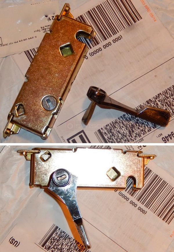 User submitted photos of patio door hardware.