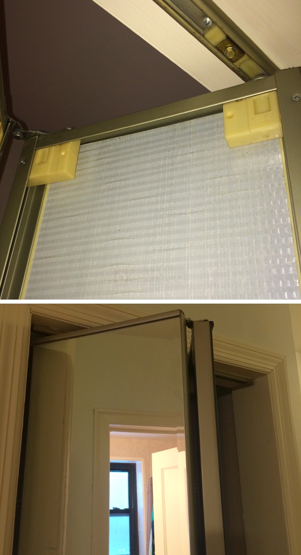 User submitted photos of bi-fold door hardware.