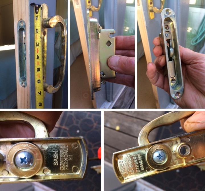 User submitted photos of patio door hardware.