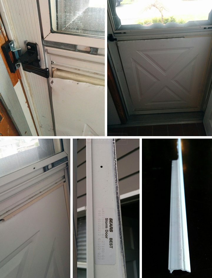 User submitted photos of storm door hardware.