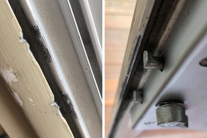 User submitted photos of patio door hardware.