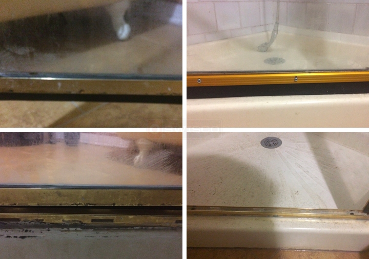 framed shower door leak