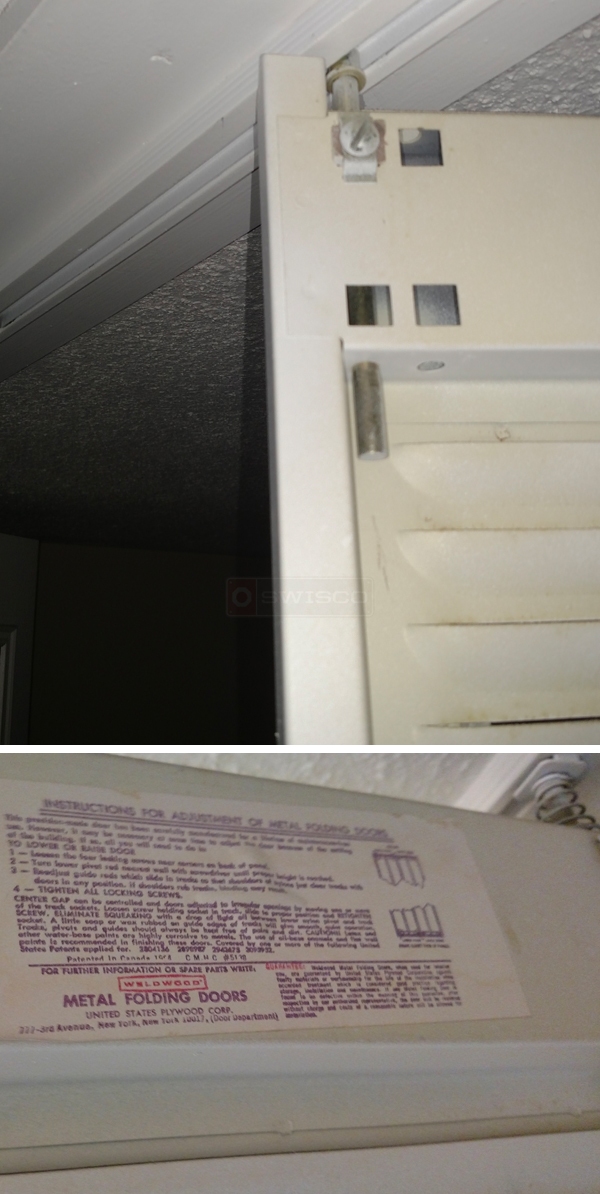 User submitted photos of bi-fold door hardware.