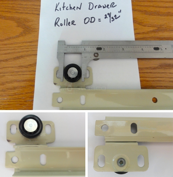 User submitted photos of a drawer roller.