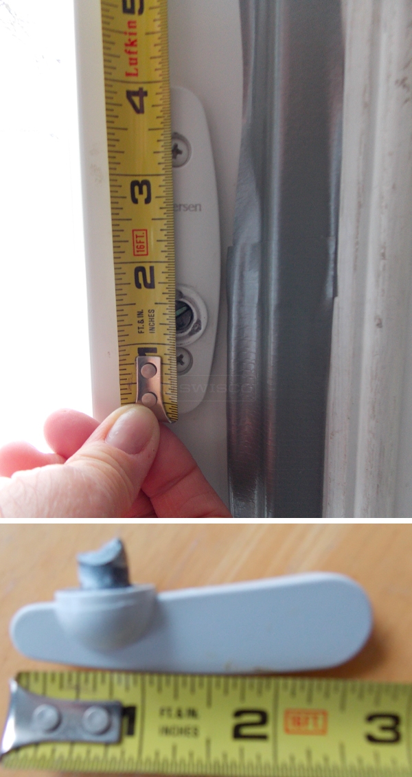 User submitted photos of patio door hardware.
