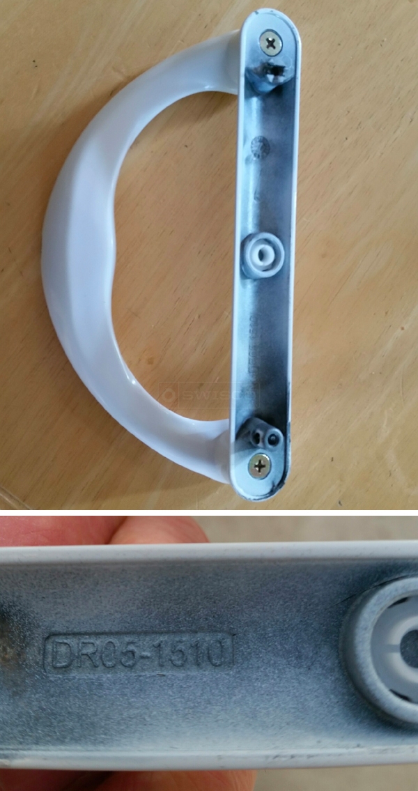 User submitted photos of patio door hardware.