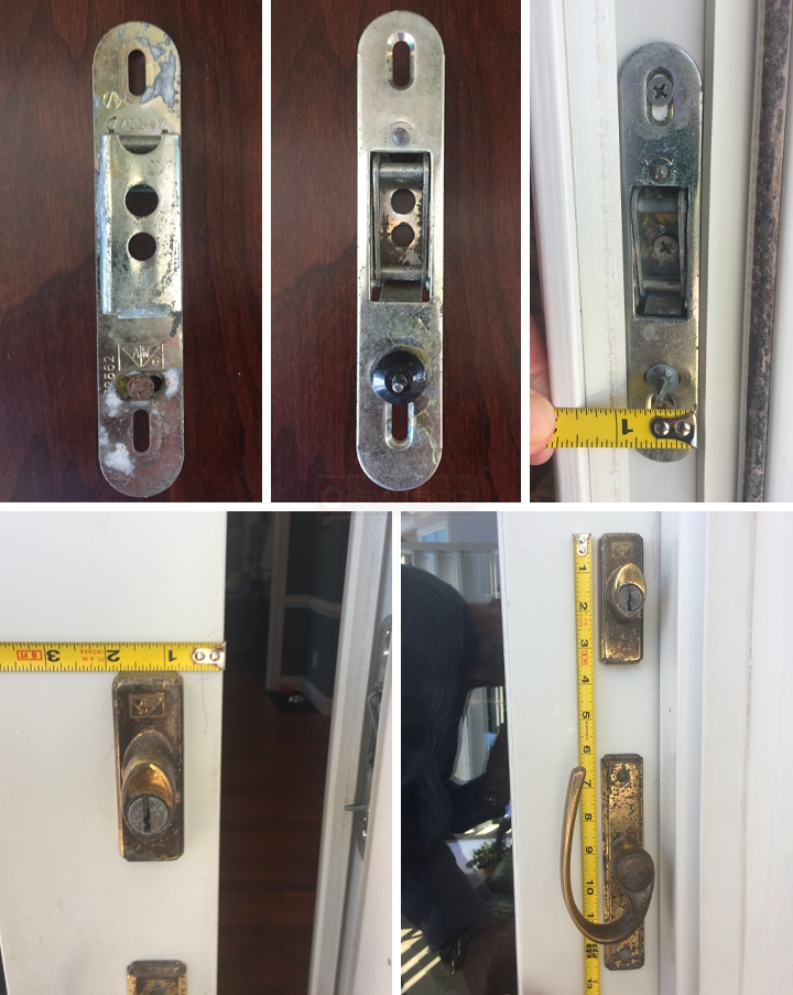 User submitted photos of patio door hardware.