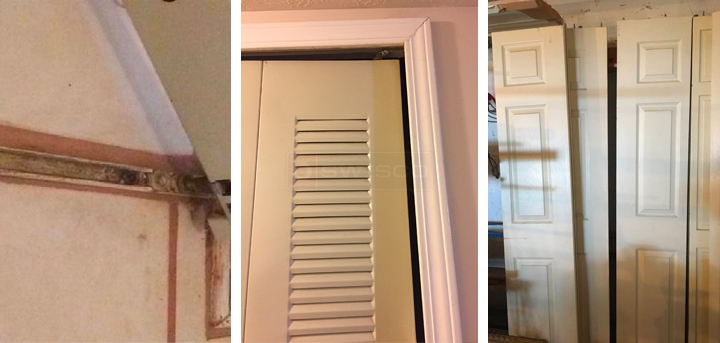 User submitted photos of bi-fold door hardware.