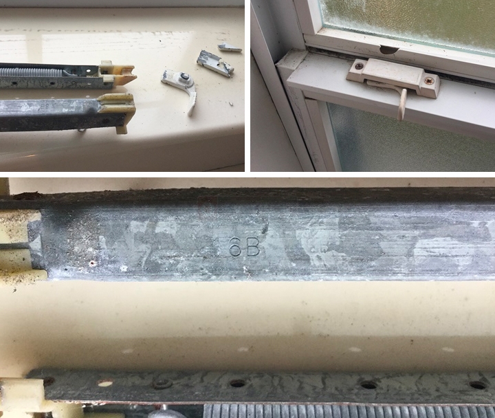 User submitted photos of window hardware.