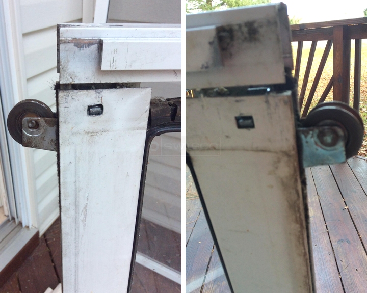 User submitted photos of patio door hardware.