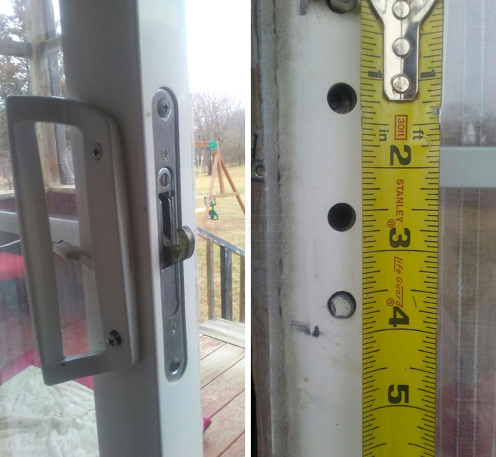 User submitted photos of patio door hardware.