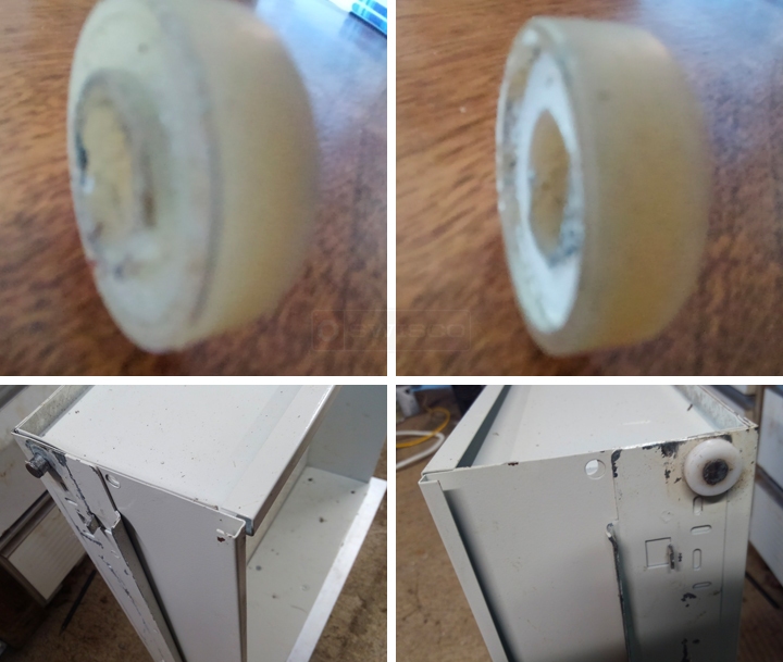 User submitted photos of a drawer roller.