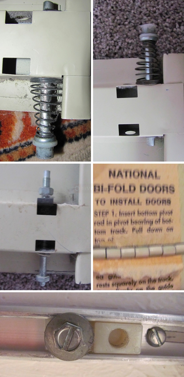 User submitted photos of bi-fold door hardware.