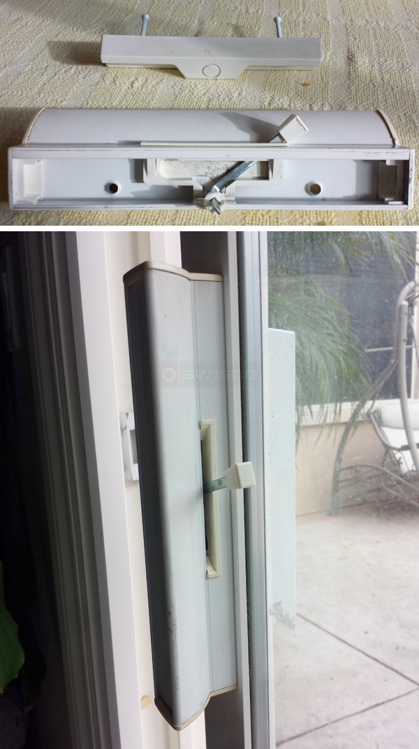 User submitted photos of patio door hardware.