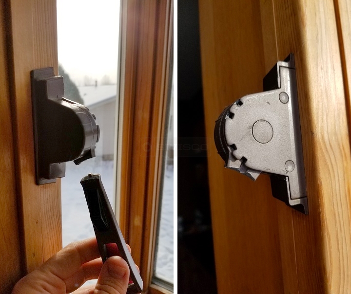 User submitted photos of window hardware.