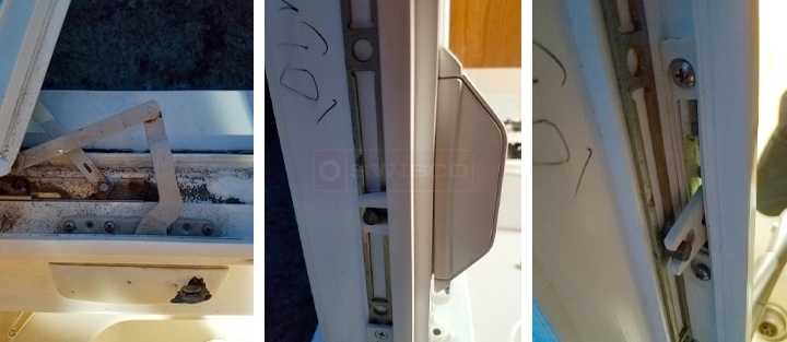 User submitted photos of window hardware.
